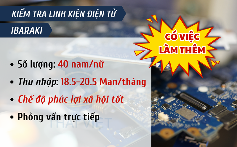 TUYỂN 40 NAM NỮ ĐƠN HÀNG LINH KIỆN CÓ VIỆC LÀM THÊM NHIỀU 