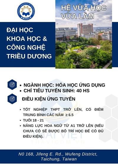 TUYỂN SINH - Đại Học Khoa Học và Công Nghệ Triều Dương - Hệ VHVL 