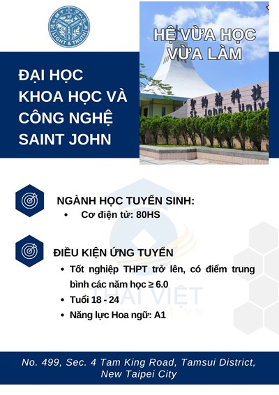 TUYỂN SINH - Đại Học Khoa Học và Công Nghệ Saint John - Hệ vừa học vừa làm