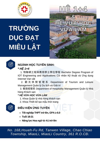 TUYỂN SINH TRƯỜNG ĐẠI HỌC DỤC ĐẠT - MIÊU LẬT