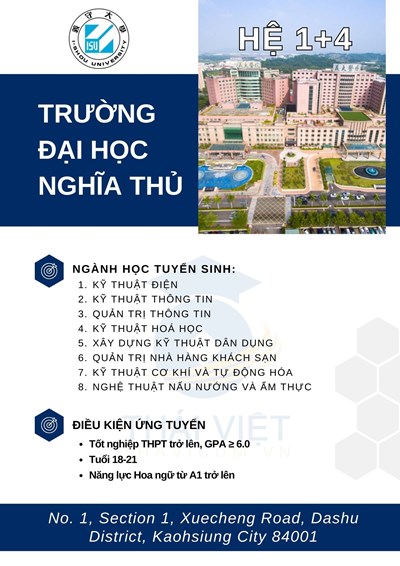 TUYỂN SINH TRƯỜNG ĐẠI HỌC NGHĨA THỦ - CAO HÙNG