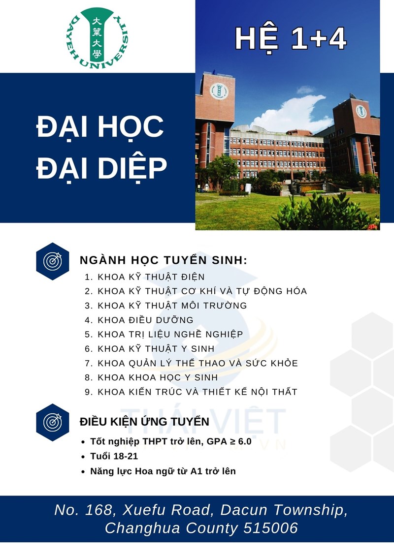 TUYỂN SINH TRƯỜNG ĐẠI HỌC ĐẠI DIỆP