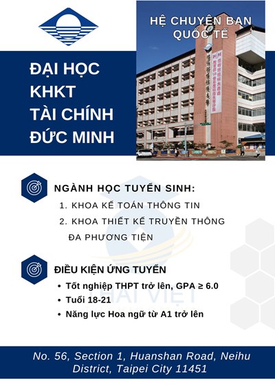 TUYỂN SINH TRƯỜNG ĐẠI HỌC KHOA HỌC KỸ THUẬT TÀI CHÍNH ĐỨC MINH 