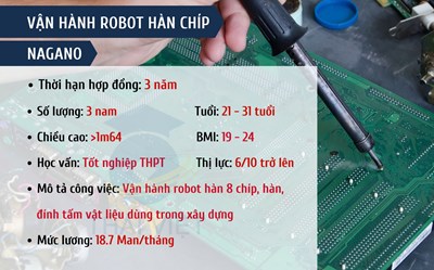 ĐƠN HÀNG VẬN HÀNH ROBOT HÀN CHIP - NAGANO